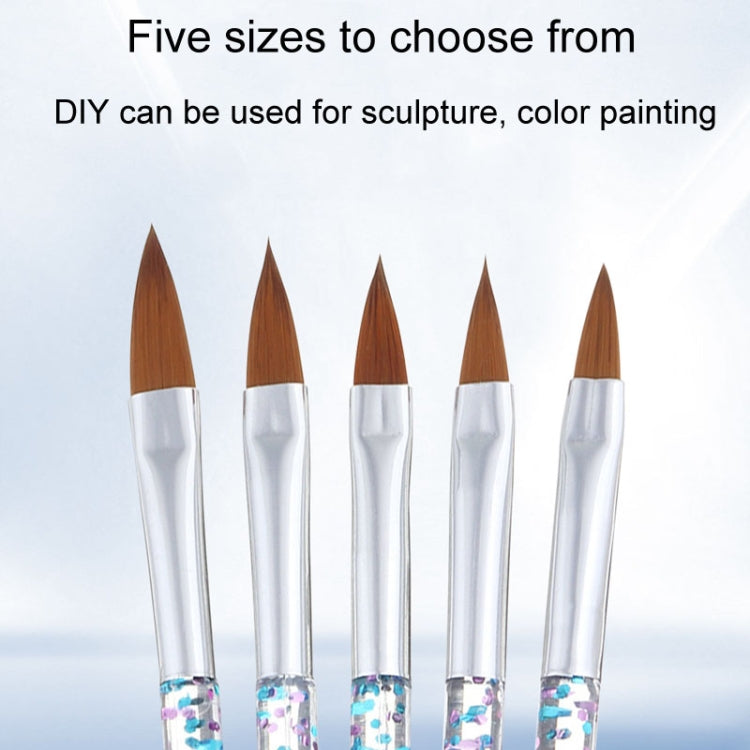 5pcs Nail Crystal Brush Set for Professional Nail Art