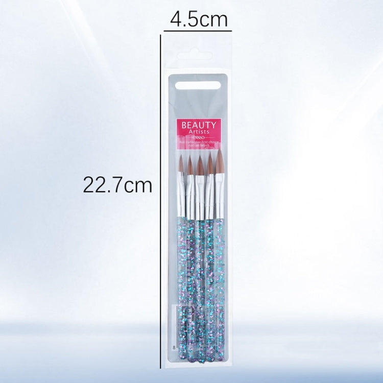 5pcs Nail Crystal Brush Set for Professional Nail Art