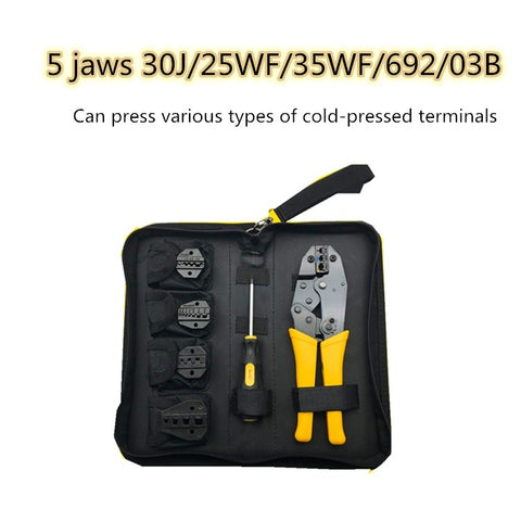 WXK-30JN Pinze a crimpare isolanti per terminali nudi pressati a freddo multifunzionali Set di utensili manuali per elettricisti, WXK-30JN