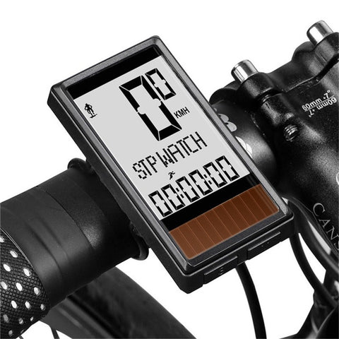 WEST BIKING Tabella codici solari wireless Mountain Road Bike Tabella codici caratteri grandi Tachimetro impermeabile in cinque lingue, WEST BIKING Speedometer