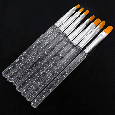 Set di 7 Pennelli per Nail Art in Gel UV e Acrilico - Strumenti per