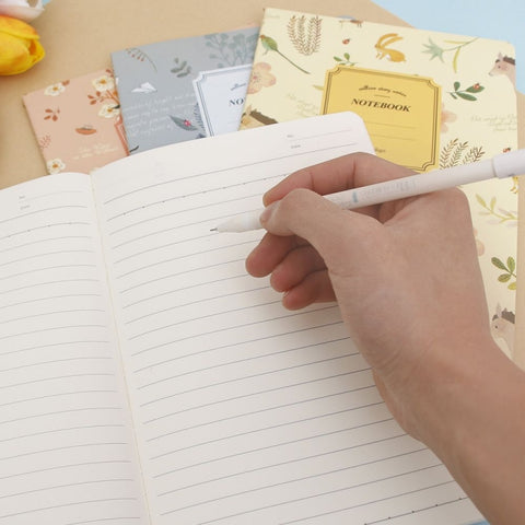 G12G108 Kawaii carino natura fiori uccelli animali quaderno pittura diario libro giornale record materiale scolastico per ufficio, consegna colore casuale, G12G108