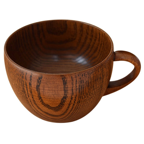 Mini bicchieri retrò fatti a mano in legno per caffè, tè, succo, acqua, colazione, birra, latte, con manico, Verres à lait avec poignée