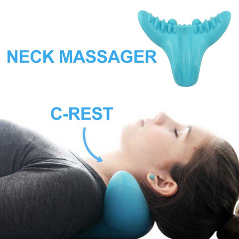 Cuscino per massaggio con digitopressione C-Rest Collo Rilassatore muscolare della spalla cervicale Strumenti per cuscini in memory foam ad alta densità, C-Rest