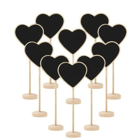 10 pezzi di lavagna in legno, mini bacheca per messaggi, tavolo, decorazione per festa di nozze, Wooden Blackboard 2