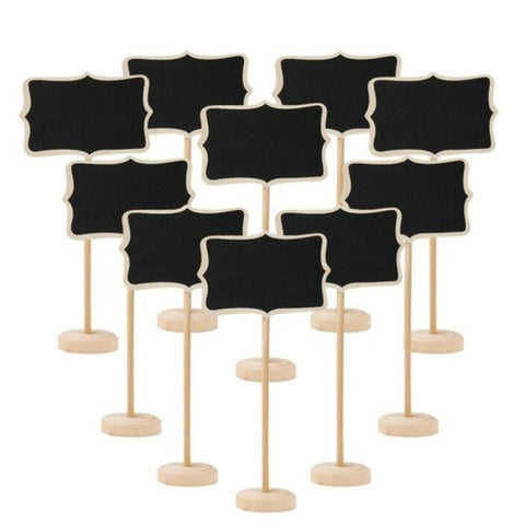 10 pezzi di lavagna in legno, mini bacheca per messaggi, tavolo, decorazione per festa di nozze, Wooden Blackboard 1