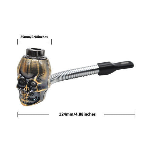 2 macchinetta per sigarette a rulli per tabacco in metallo da 70 mm per carta, Glowing Skull Pipe