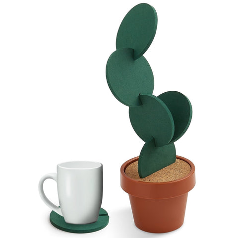 Nouveauté sous-verre pour cactus fait à la main Tapis pour tè isolant anti-scivolo Décoration de rangement multifonction pour bureau, Cactus Coaster