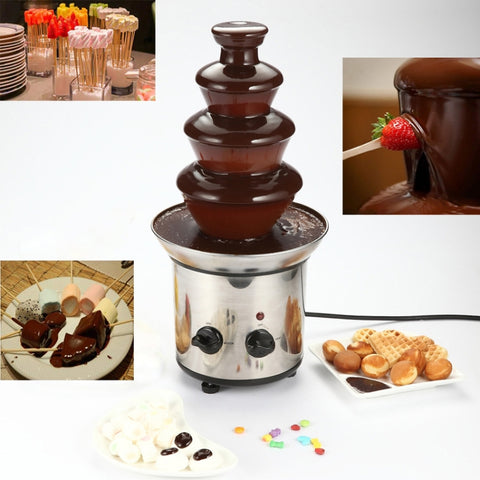Macchina per cascata di fonduta di cioccolato elettrica con fontana di cioccolato da 2 pezzi a 4 strati, 4 Tiers