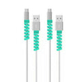 Silicone Data Cable Protectors - 4-Pack Spiral Design