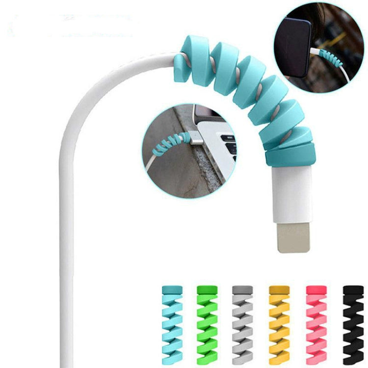 Silicone Data Cable Protectors - 4-Pack Spiral Design