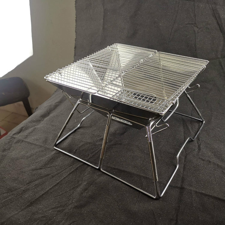 Griglia da Campeggio Pieghevole in Acciaio Inossidabile 31x31x21 cm