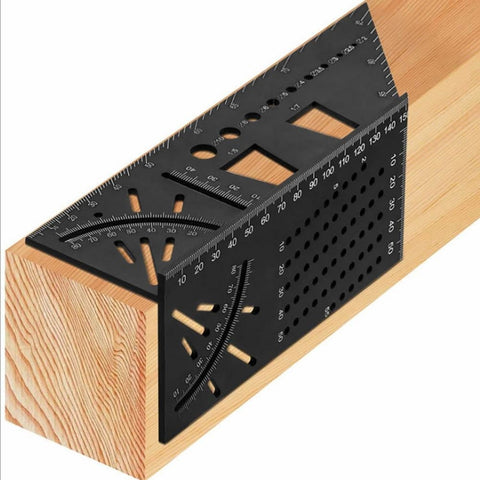 Righello angolare multifunzione in lega di alluminio per la lavorazione del legno 3D, 3D Angle Ruler