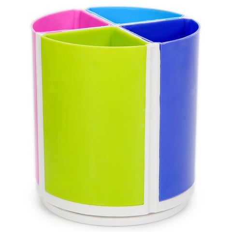 Portapenne rotondo multifunzionale colorato staccabile per ufficio di cancelleria rotante, Porte-stylo rond