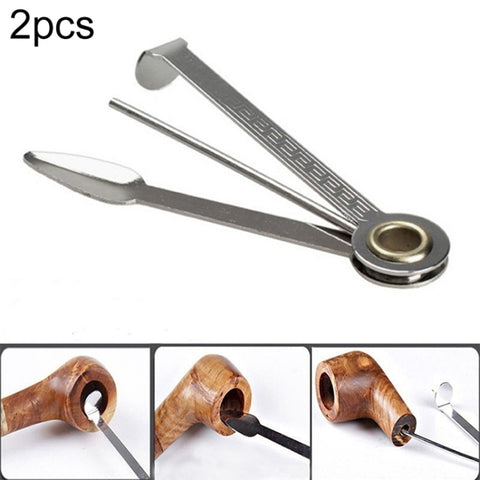 2 pezzi multifunzionale 3in1 in acciaio inossidabile per fumare tabacco da pipa strumento di pulizia accessori per fumatori accessori per erbacce, Tobacco Pipe Cleaner