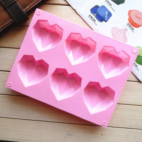 Stampo en silicone 6 en 1 en forme de coeur pour stampi en silicone fait-da-te per torte con mousse, 6 en 1 en forme de coeur