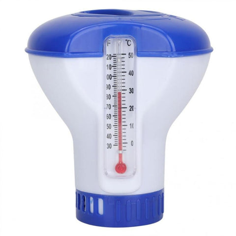 Termometro per piscina da 5 pollici Pillola d'acqua galleggiante Disinfezione impetuosa della piscina Dispenser automatico di farmaci Accessori per piscina, Style 1