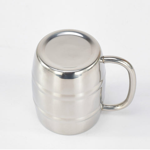 Tazze da birra in acciaio inossidabile Tazze da campeggio all'aperto Tazza da tè occidentale Tazza da caffè portatile isolata Bicchieri da acqua con manico, Outdoor Beer Cup
