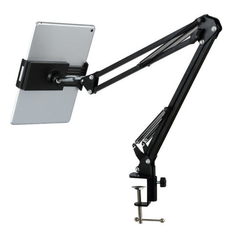 Support à clip universel pour support de tablette, bras long, flexible, tournant à 360 degrés, tablette de téléphone de 3,5 à 10,6 pouces (noir)