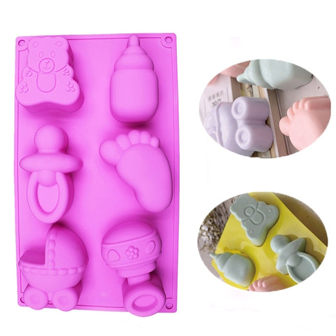 Silicone bébé jouets forme ustensiles de cuisson Stampo gelée pudding décoration torta al cioccolato, consegna colore casuale, forme de jouets pour bébé