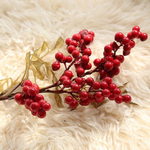 Decorazione di nozze di bouquet di frutta artificiale di mirtillo rosso in schiuma da 2 pezzi, Cranberry