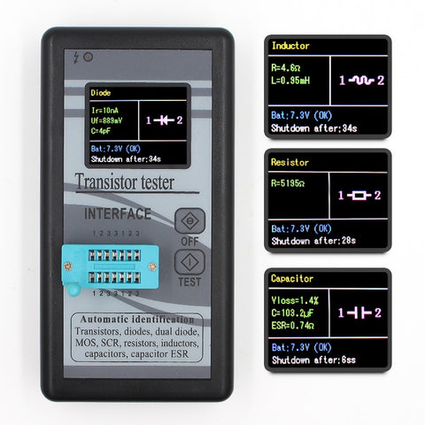 Version écran en couleur Affichage graphique M328 Transistor Tester Misurateur de résistance Misurateur d'induit Misurateur de capacité Misurateur ESR