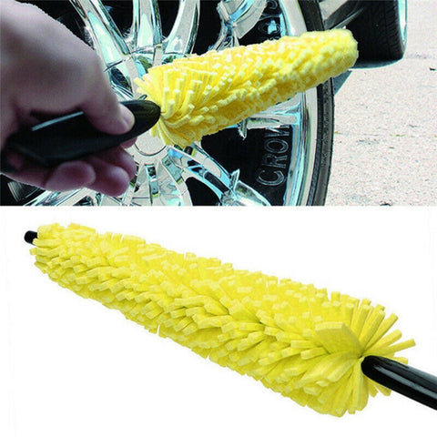 Accessoires auto universels pour voiture Cure de cerceaux pour voiture Spazzola pour lavage de roue pour pneumatiques Manico en plastique Spazzola pour pulvérisation de route pour véhicule Éponge pour lavage, Brosse de nettoyage de roue