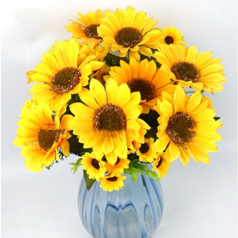 2 pezzi creativi ed eleganti bouquet artificiali di girasole decorazione per la festa nuziale, Sunflower