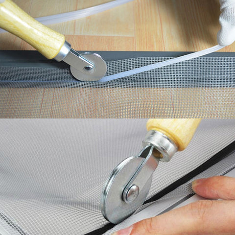 Strumento di installazione della finestra con ruota di garza a rullo scanalato per finestre in legno e metallo, Window Spline Roller