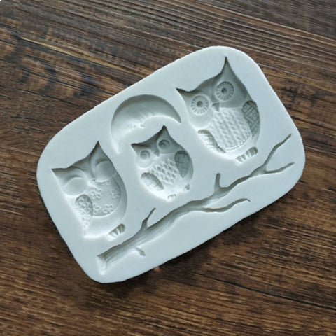 Stampo pour fondente con gufo, decorazione per torta, stampo en silicone per cioccolato Pais secco fai da te, forme de hibou