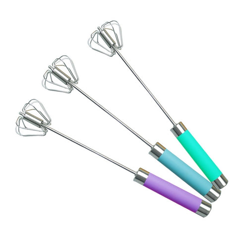 Frullino pour le uova rotatif avec presse pour agitateur semi-automatique en acciaio inossidabile, consegna di colori casuali, Egg Beater