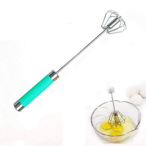 Frullino pour le uova rotatif avec presse pour agitateur semi-automatique en acciaio inossidabile, consegna di colori casuali, Egg Beater