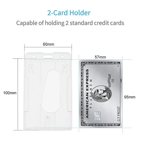 Porta carte per badge identificativo in plastica rigida da 20 pezzi Porta carte bifacciale trasparente stampato a iniezione integrato, Vertical Type PS