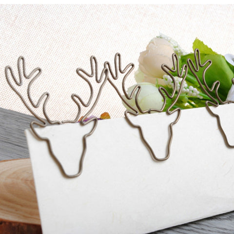 8 pz/set testa di cervo graffetta a forma di graffetta per carta forma creativa segnalibro, Deer Head Paper Clip