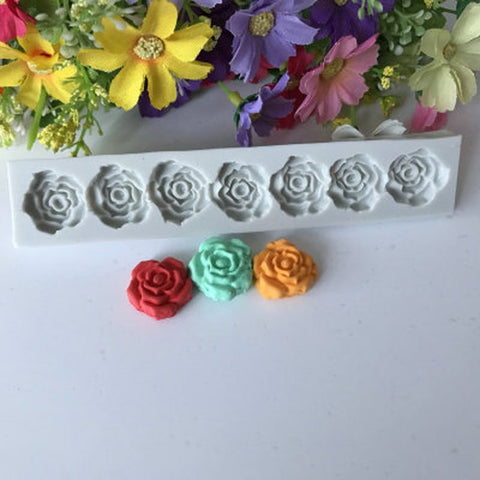 Outils pour décorer la tarte au fondant du tampon en silicone de la fleur de la rose Outils de cuisson, forme de fleur de rose