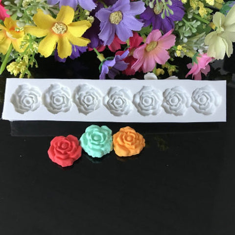 Outils pour décorer la tarte au fondant du tampon en silicone de la fleur de la rose Outils de cuisson, forme de fleur de rose