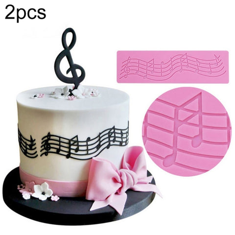 Set di 2 Stampi in Silicone per Decorazione Torte a Forma di Nota