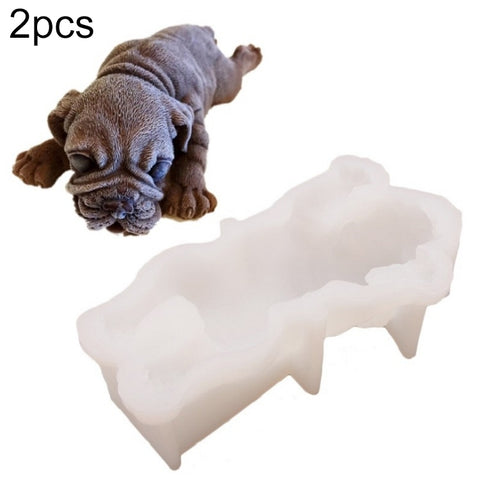 2 pièces 4 pouces Shapi Dog Mousse Cake Stampo en silicone 3D Stereo Stampo per gelato Stampo per cioccolato per cani sporchi, Shapi Dog Shape