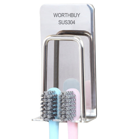 Portabicchieri creativo per spazzolino da denti in acciaio inossidabile con montaggio a parete per bagno, Toothbrush Cup Holder