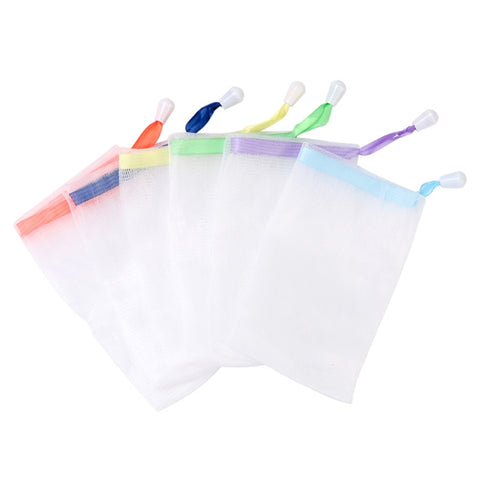 4 sacchetti appesi per pulizia, schiuma detergente, rete per bolle di sapone fatta a mano, consegna colore casuale, Soap Bubble Net