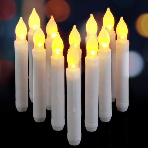 Candela natalizia a lume di candela lunga senza fiamma a lume di candela elettronico a LED da 12 pezzi/scatola, Flashing Warm White Light