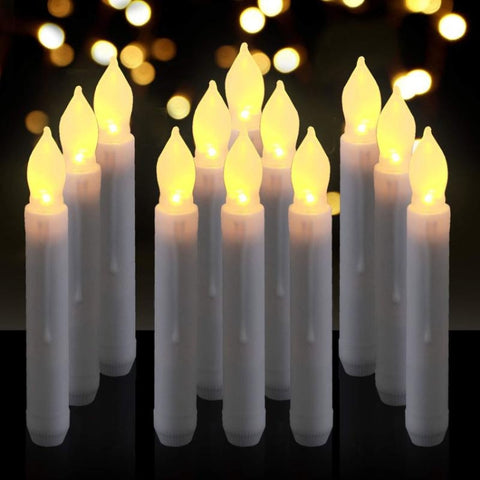 Candela natalizia a lume di candela lunga senza fiamma a lume di candela elettronico a LED da 12 pezzi/scatola, Flashing Warm White Light