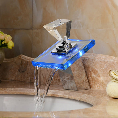 Rubinetto a cascata a LED Controllo della temperatura colorato Rubinetto antiscottatura che change colore, Robinet à changement de couleur