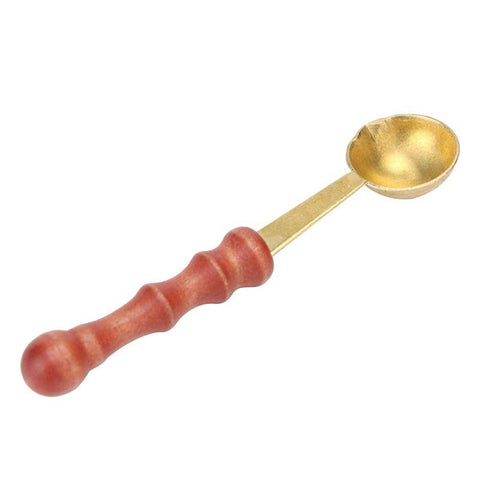 Cucchiaio dosatore dedicato per cera da fusione in legno da 5 pezzi con sigillo retrò, Measuring Spoon