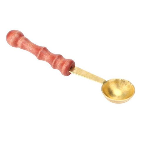 Cucchiaio dosatore dedicato per cera da fusione in legno da 5 pezzi con sigillo retrò, Measuring Spoon