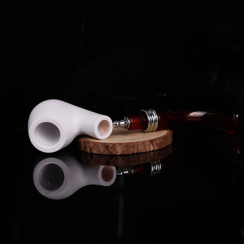 Pipa in resina di schiuma di mare, filtro rimovibile e lavabile, set completo di accessori per fumare la pipa, Meerschaum Resin Pipe
