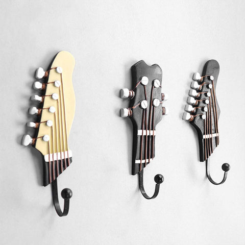 Gancio per decorazione domestica a forma di chitarra da 3 pezzi, Guitar Shape Hook