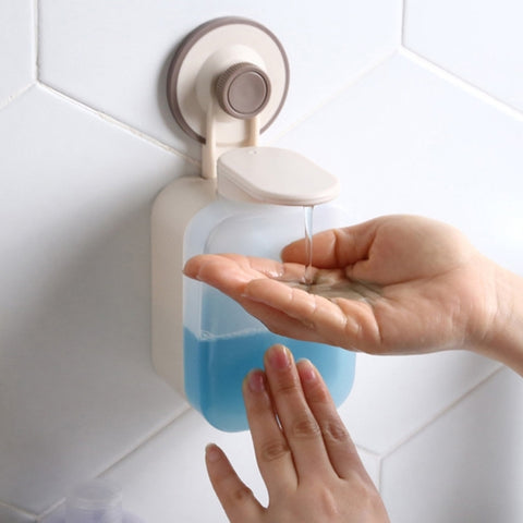 Dispenser di sapone da bagno a parete senza fori per bottiglia di gel doccia con disinfettante per le mani per lavello da cucina, Sink Hand Sanitizer Bottle