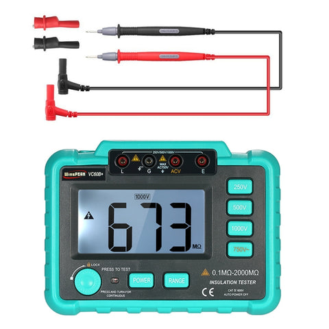 VC60B + multimètre numérique instrument de mise à niveau testeur de résistance d'isolement numérique, vert