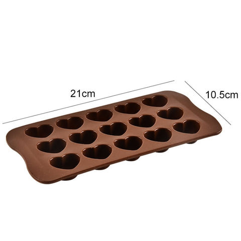 8 tampons en silicone en forme d'amour avec 15 griffes pour torta al cioccolato, vassoio per ghiaccio, Love Shape (Marron)